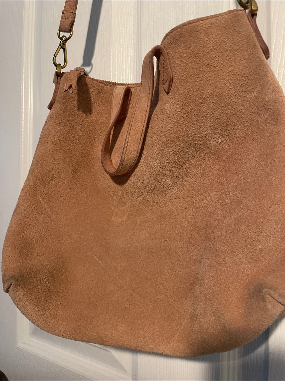 Madewell Suede Shoulder Hobo Bag in Brown-Tan - Picture 2 of 5